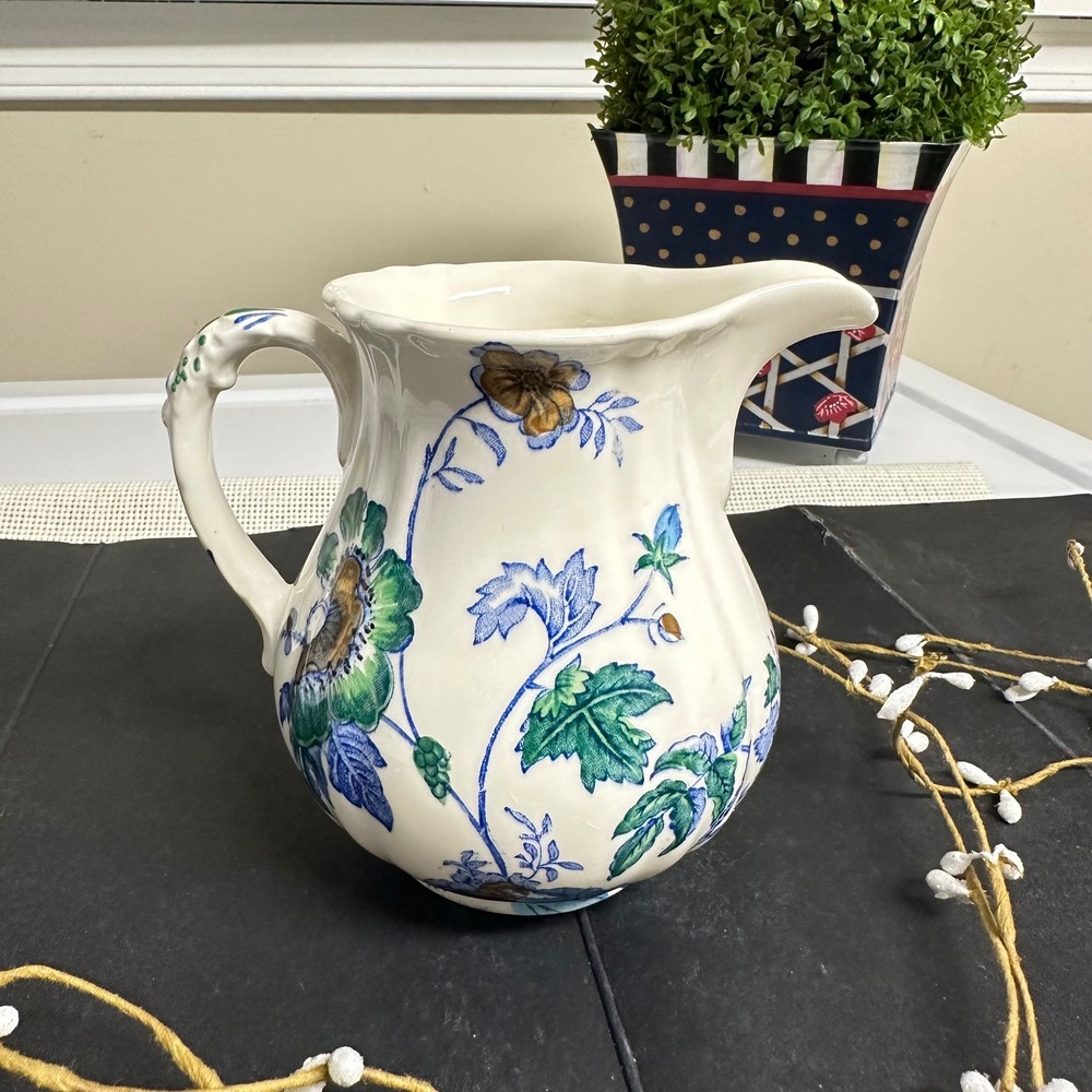 Mason's England Belvedere Pattern Small Pitcher Vase Vintage Florals